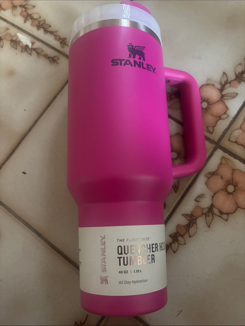 Stanley Pink Insulated Travel Tumbler with Handle